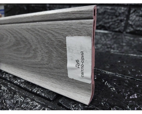 Плінтус Floor Decor Slim дуб світло-сірий 2500x80х7 мм купити по ціні 92 грн