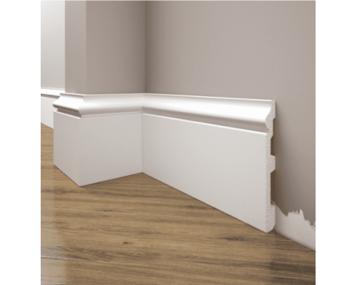 Плинтус напольный под покраску, ударопрочный, дюрополимер CEZAR Elegance LPC- 22 размер 2.44х117х14.5мм М/П купить по цене 195 грн