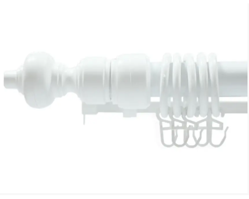 Карниз трубчатый металлопластиковый Белый двойной толщина 28мм с пластиковой фурнитуррой купить по цене 280 грн