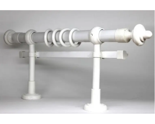 Карниз трубчатый металлопластиковый Белый двойной толщина 28мм с пластиковой фурнитуррой купить по цене 280 грн