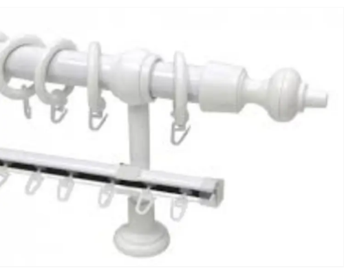 Карниз трубчатый металлопластиковый Белый двойной толщина 28мм с пластиковой фурнитуррой купить по цене 280 грн