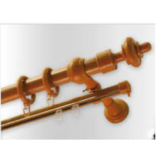 Карниз трубчатый металлопластиковый  Черешня   двойной толщина 28мм с пластиковой фурнитуррой