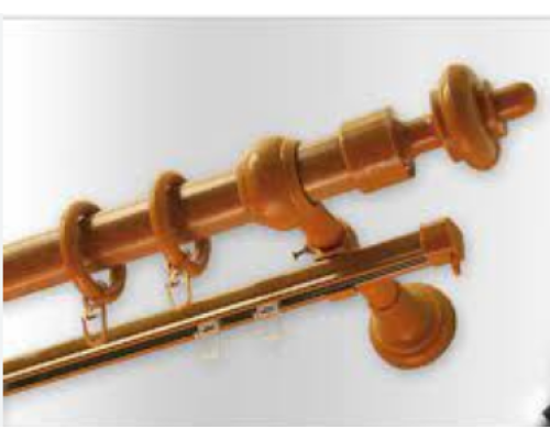 Карниз трубчатый металлопластиковый Черешня двойной толщина 28мм с пластиковой фурнитуррой купить по цене 280 грн