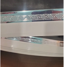 Карниз двойной ОМ с  лентой Меандр Серебро 50 мм цена за комплект