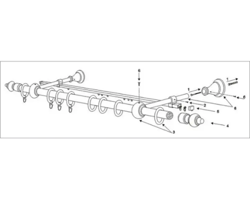 Карниз трубчатый металлопластиковый Черешня двойной толщина 28мм с пластиковой фурнитуррой купить по цене 280 грн