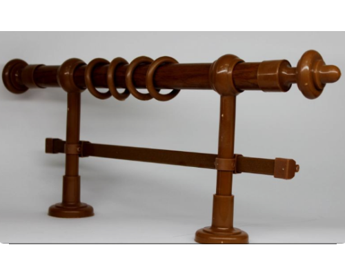 Карниз трубчатый металлопластиковый Золотой дуб двойной толщина 28мм с пластиковой фурнитуррой купить по цене 280 грн