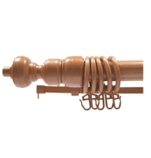 Карниз трубчатый металлопластиковый Золотой дуб  двойной толщина 28мм с пластиковой фурнитуррой