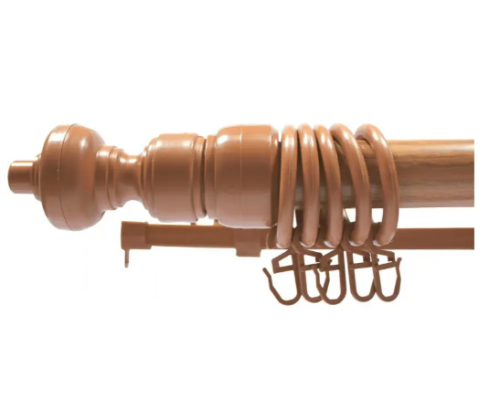 Карниз трубчатый металлопластиковый Золотой дуб двойной толщина 28мм с пластиковой фурнитуррой купить по цене 280 грн