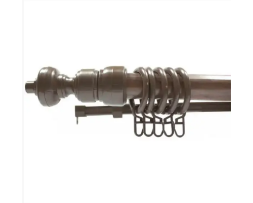 Карниз трубчатый металлопластиковый Орех двойной толщина 28мм с пластиковой фурнитуррой купить по цене 280 грн