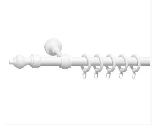 Карниз трубчатый металлопластиковый Белый одинарный толщина 28мм с пластиковой фурнитуррой купить по цене 170 грн