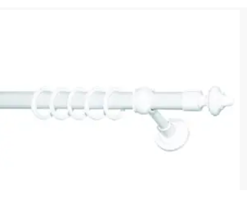 Карниз трубчатый металлопластиковый Белый одинарный толщина 28мм с пластиковой фурнитуррой купить по цене 170 грн