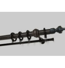 Карниз трубчатый металлопластиковый  Венге   двойной толщина 28мм с пластиковой фурнитуррой