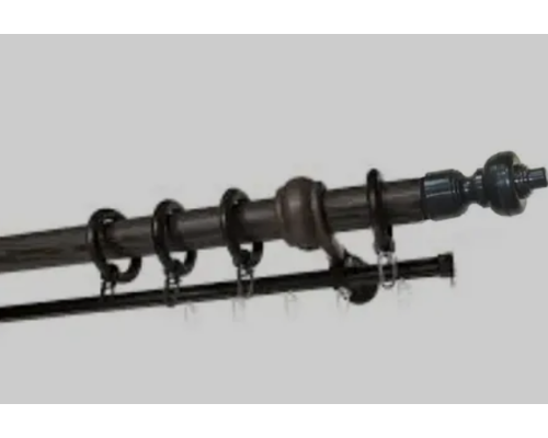 Карниз трубчатый металлопластиковый Венге двойной толщина 28мм с пластиковой фурнитуррой купить по цене 280 грн