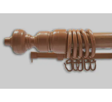 Карниз трубчатый металлопластиковый  Ольха   двойной толщина 28мм с пластиковой фурнитуррой