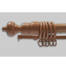 Карниз трубчатый металлопластиковый  Ольха   двойной толщина 28мм с пластиковой фурнитуррой