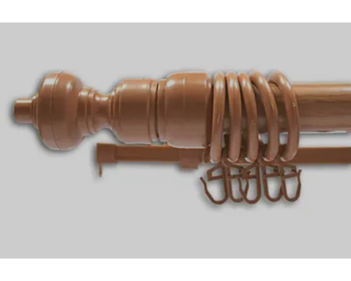 Карниз трубчатый металлопластиковый Ольха двойной толщина 28мм с пластиковой фурнитуррой купить по цене 280 грн