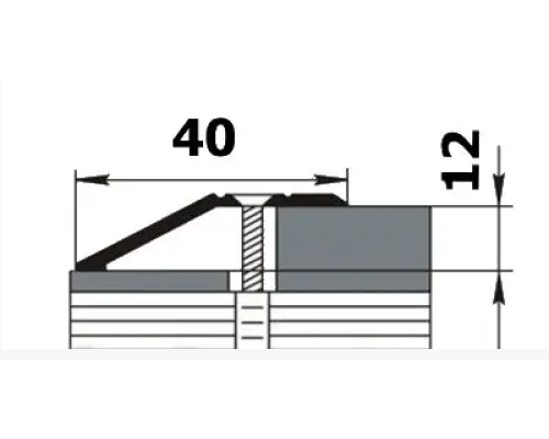 Ламінований декоративний поріг для підлоги відкритого монтажу, ширина 40мм х 12мм (П-22) купити по ціні 120 грн