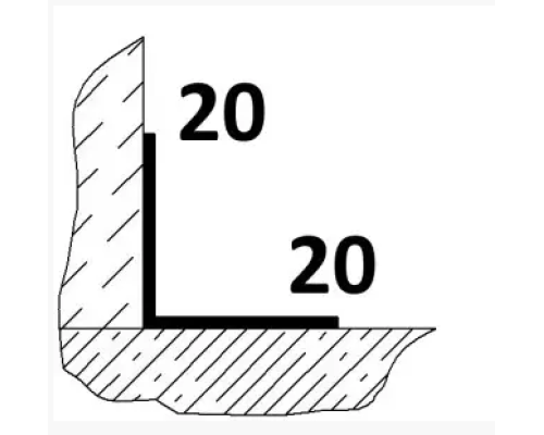 Декоративний внутрішній кут для підлоги ширина 20 мм х 20 мм (П-28) купити по ціні 80 грн