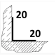 Декоративний внутрішній кут для підлоги ширина 20 мм х 20 мм (П-28) купити по ціні 80 грн