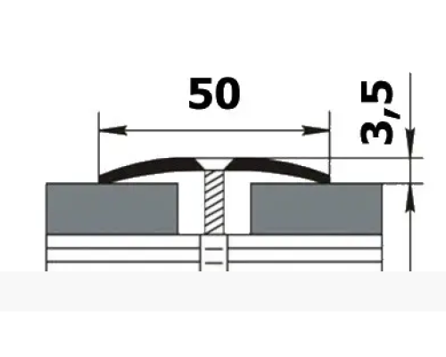 Ламінований декоративний поріг для підлоги відкритого монтажу, ширина 50 мм х 3,5мм (П-8) купити по ціні 110 грн