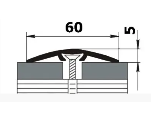 Ламінований декоративний поріг для підлоги прихованого монтажу, ширина 60 мм х 5,5мм (П-33) купити по ціні 130 грн