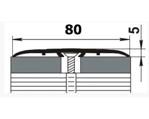 Ламинированный порог для пола скрытого монтажа, ширина 80мм х 5мм (П- 21) купить по цене 150 грн