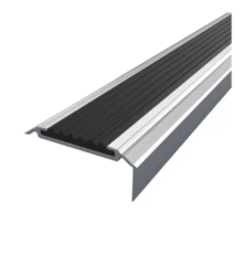 Алюминиевый порог угловой с антискользовой резиновой вставкой