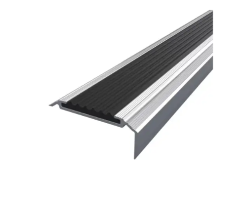 Алюминиевый порог угловой с антискользовой резиновой вставкой купить по цене 110 грн