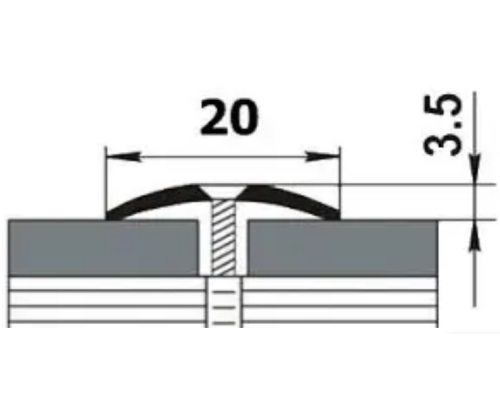 Порог напольный алюминиевый Серебро 20-мм ширина купить по цене 50 грн
