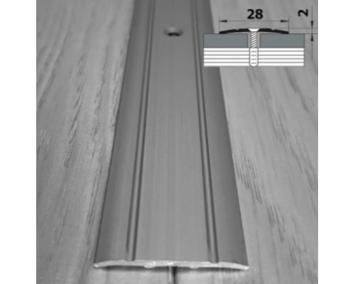 Порог напольный алюминиевый Серебро 28-мм ширина купить по цене 60 грн