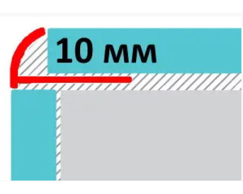 Наружный уголок алюминиевый для плитки толщиной 10 мм, длина 2,7 м Серебро купить по цене 135 грн