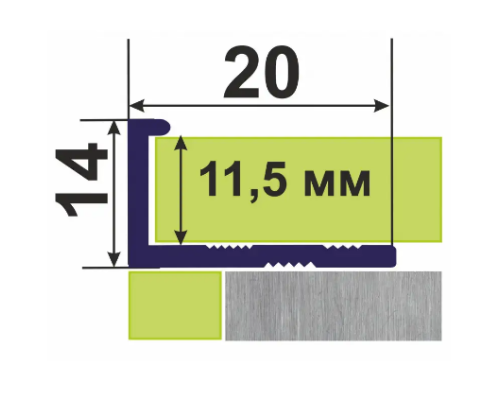 Зовнішній Профіль для плитки гнучкий L-подібний 12 мм срібло 2,7 м купити по ціні 135 грн