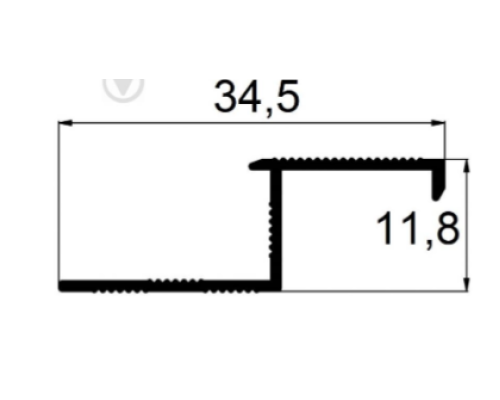 Алюмінієвий посилений Z-подібний профіль для плитки 10 мм. без покриття 2.7 м купити по ціні 200 грн