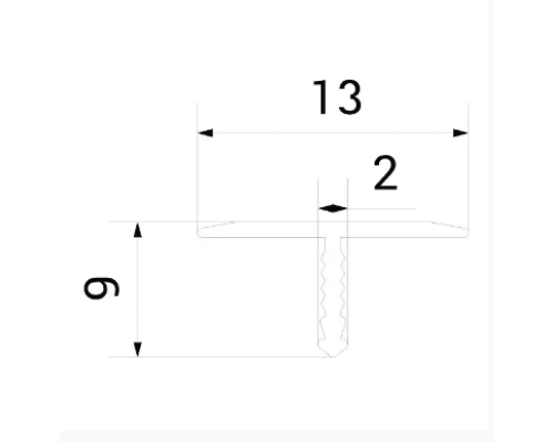 Алюминиевый Т-профиль 13мм для плитки. АТ 13 анод серебро 2.7м купить по цене 150 грн