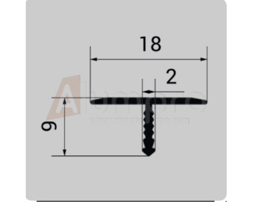 Алюминиевый Т-профиль 18мм для плитки. АТ 18 анод серебро 2.7м купить по цене 170 грн